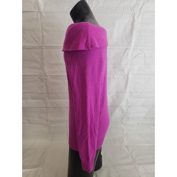 Antonio Melani 100% Cashmere Purple Off Shoulder Sweater Women’s Large NWT # - Picture 4 of 7